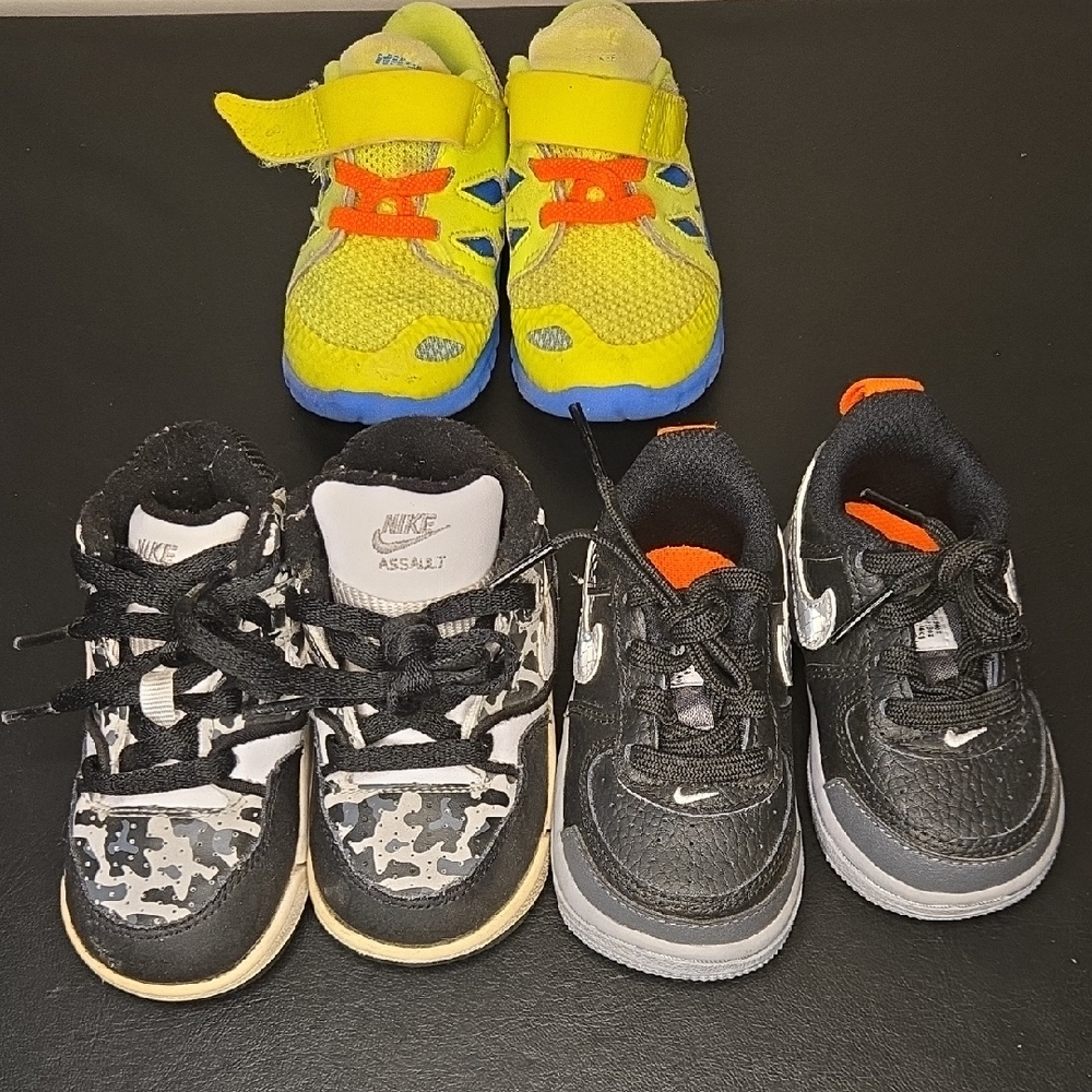 3PC Bundle - Nike Kids Sneakers - Yellow, Black, and Multicolor